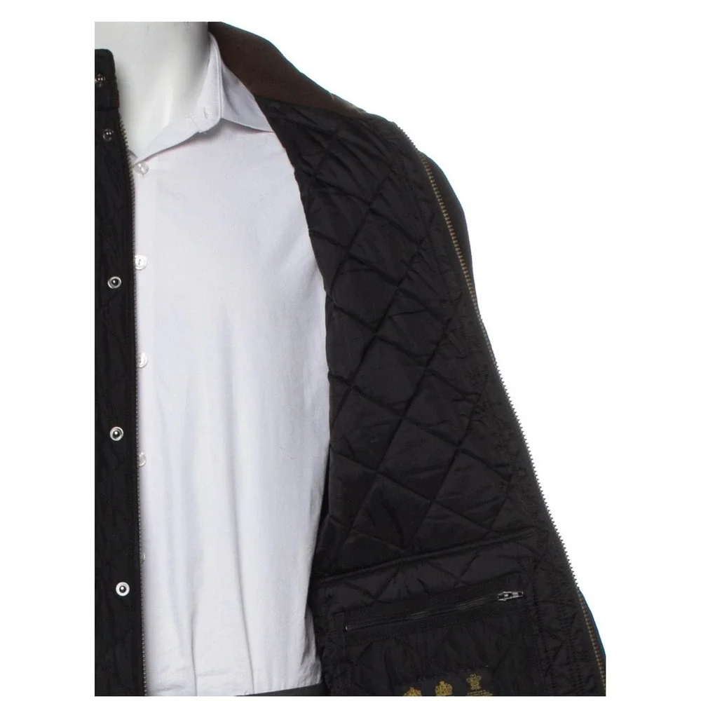 Barbour Lowerdale Quilted Vest Mens XL Black MQU0495BK11 Diamond Gilet Snap